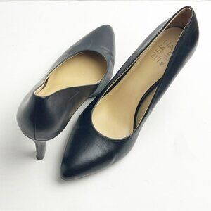 NATURALIZER Evie Classic Black Leather Pointy Toe Professional Career Heels 9